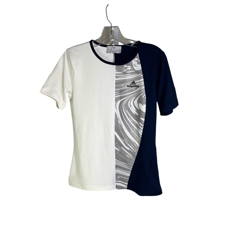 Adidas Stella McCartney Barricade Tennis Tee Shirt‎ Womens S Blue Athletic Top